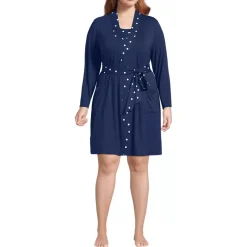 Women's Cooling 3 Piece Pajama Set - Robe Tank and Shorts