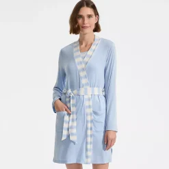 Women's Cooling 3 Piece Pajama Set - Robe Tank and Shorts