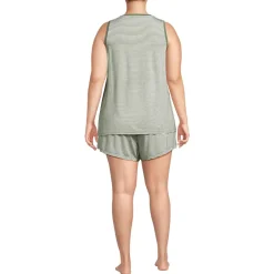 Women's Cooling 3 Piece Pajama Set - Robe Tank and Shorts