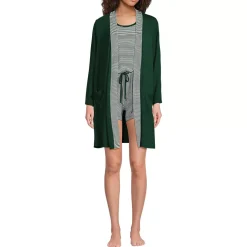 Women's Cooling 3 Piece Pajama Set - Robe Tank and Shorts