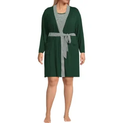 Women's Cooling 3 Piece Pajama Set - Robe Tank and Shorts