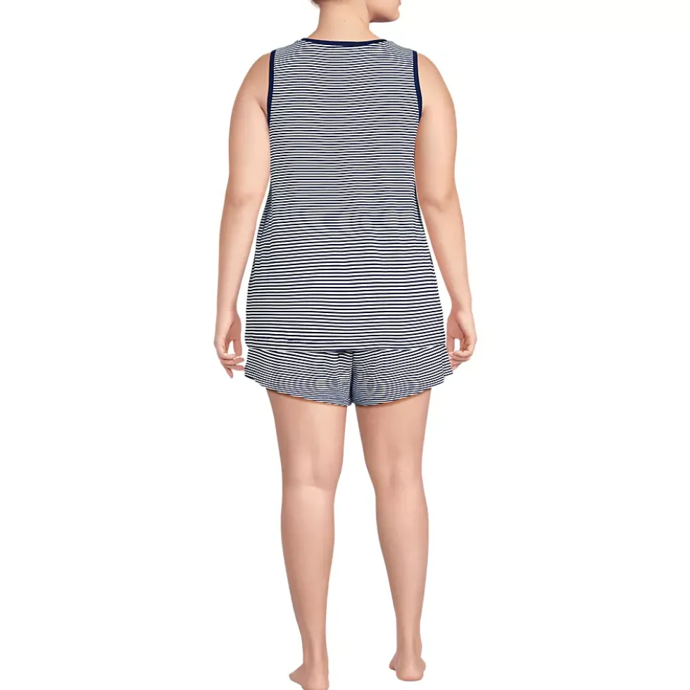 Women's Cooling 3 Piece Pajama Set - Robe Tank and Shorts