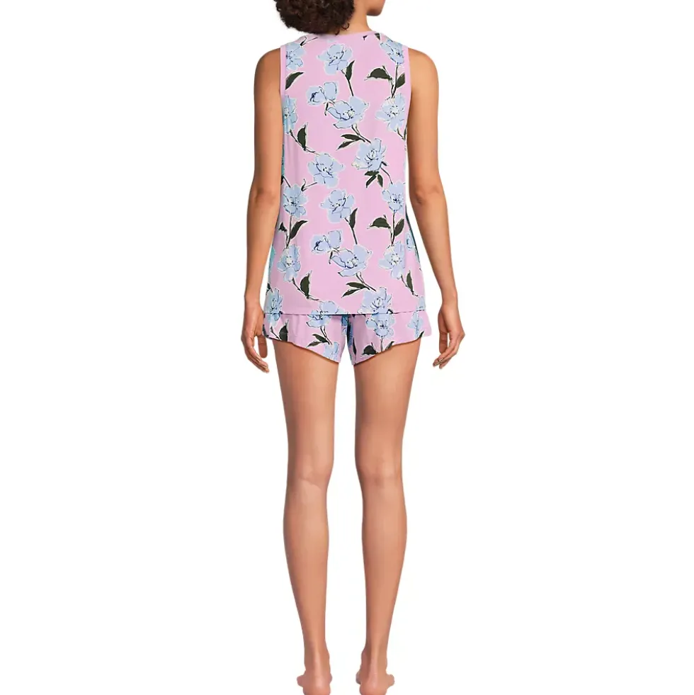 Women's Cooling 3 Piece Pajama Set - Robe Tank and Shorts