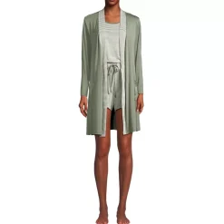Women's Cooling 3 Piece Pajama Set - Robe Tank and Shorts
