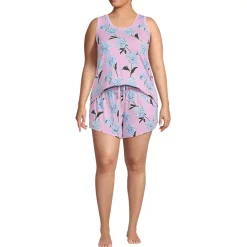 Women's Cooling 3 Piece Pajama Set - Robe Tank and Shorts
