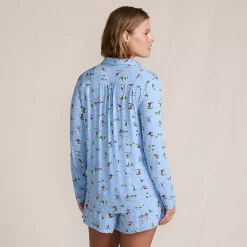Women's Cooling 3 Piece Pajama Set - Long Sleeve Top Cami and Shorts