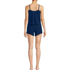 Women's Cooling 3 Piece Pajama Set - Long Sleeve Top Cami and Shorts