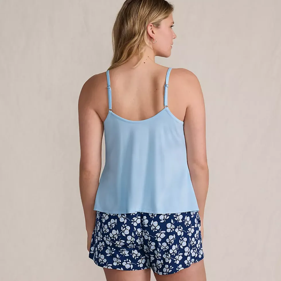 Women's Cooling 3 Piece Pajama Set - Long Sleeve Top Cami and Shorts