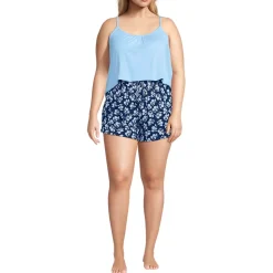 Women's Cooling 3 Piece Pajama Set - Long Sleeve Top Cami and Shorts