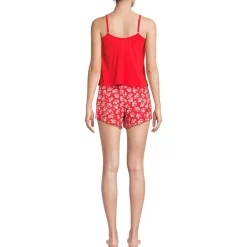 Women's Cooling 3 Piece Pajama Set - Long Sleeve Top Cami and Shorts