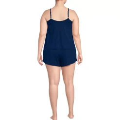 Women's Cooling 3 Piece Pajama Set - Long Sleeve Top Cami and Shorts