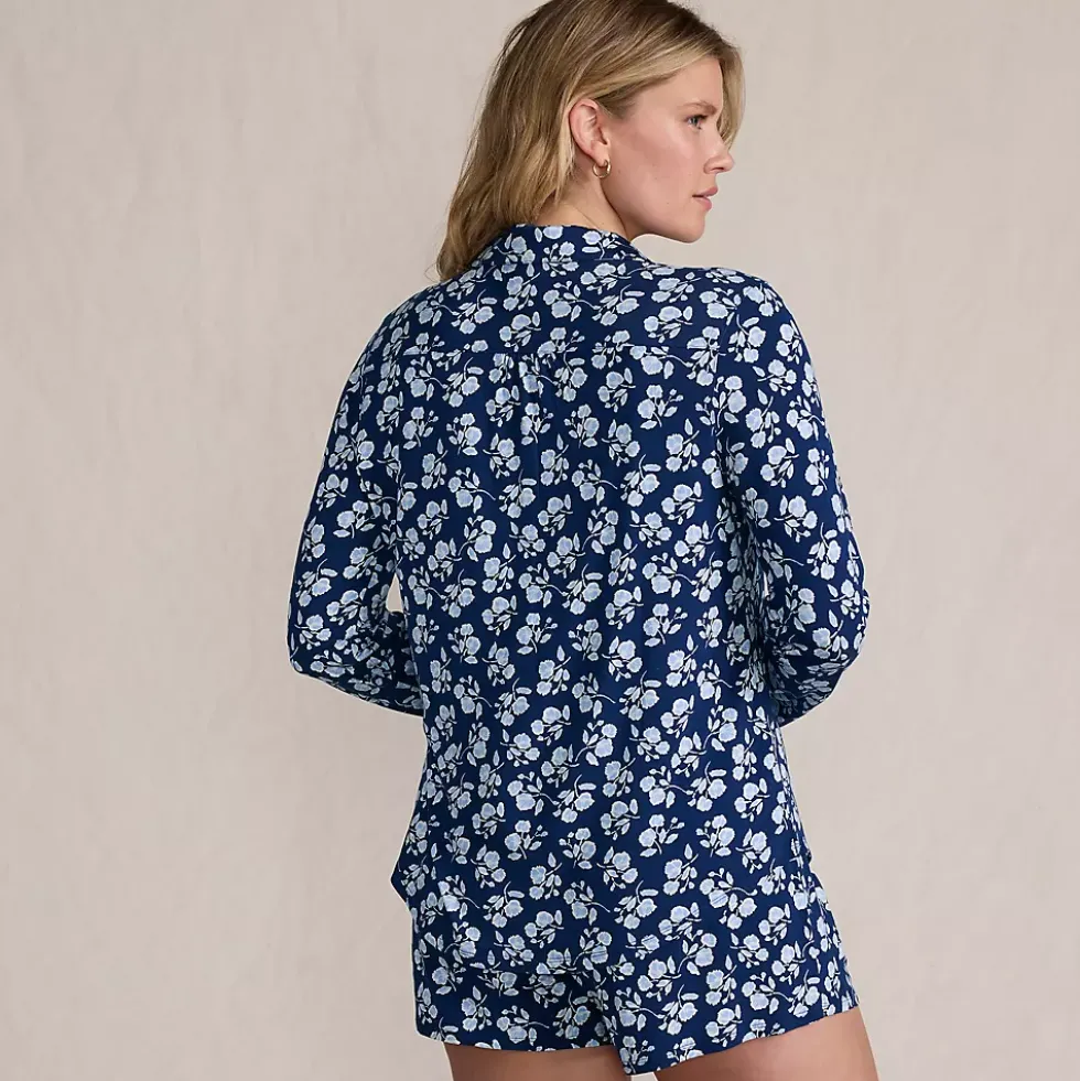 Women's Cooling 3 Piece Pajama Set - Long Sleeve Top Cami and Shorts