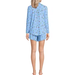 Women's Cooling 3 Piece Pajama Set - Long Sleeve Top Cami and Shorts