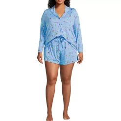 Women's Cooling 3 Piece Pajama Set - Long Sleeve Top Cami and Shorts