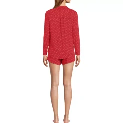 Women's Cooling 3 Piece Pajama Set - Long Sleeve Top Cami and Shorts