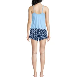 Women's Cooling 3 Piece Pajama Set - Long Sleeve Top Cami and Shorts