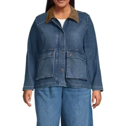 Women's Corduroy Collared Denim Jacket