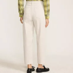 Women's Corduroy High Rise Barrel Leg Ankle Pants