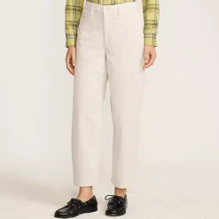 Women's Corduroy High Rise Barrel Leg Ankle Pants