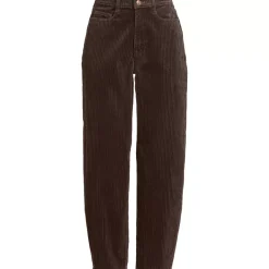 Women's Corduroy High Rise Barrel Leg Ankle Pants