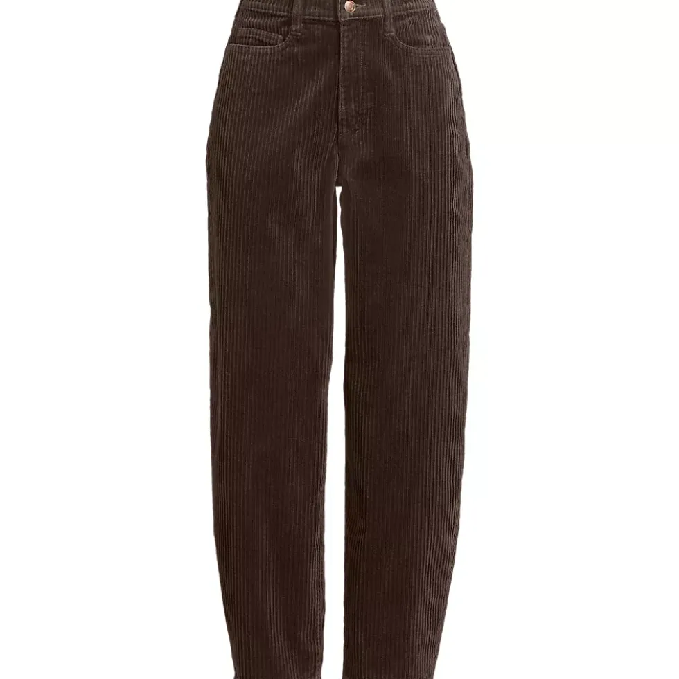 Women's Corduroy High Rise Barrel Leg Ankle Pants