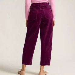 Women's Corduroy High Rise Barrel Leg Ankle Pants
