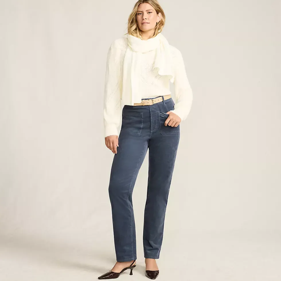 Women's Corduroy High Rise Rail Straight Leg Pants