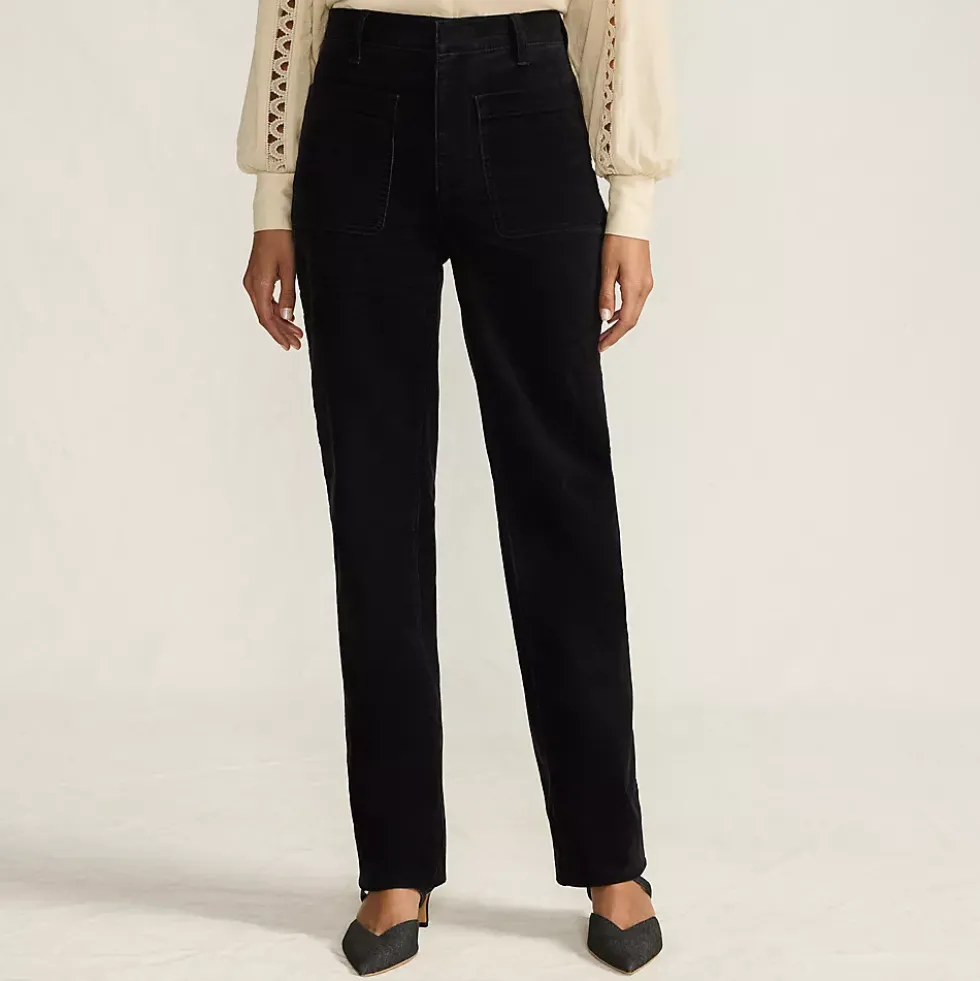 Women's Corduroy High Rise Rail Straight Leg Pants