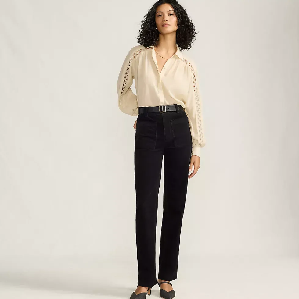 Women's Corduroy High Rise Rail Straight Leg Pants