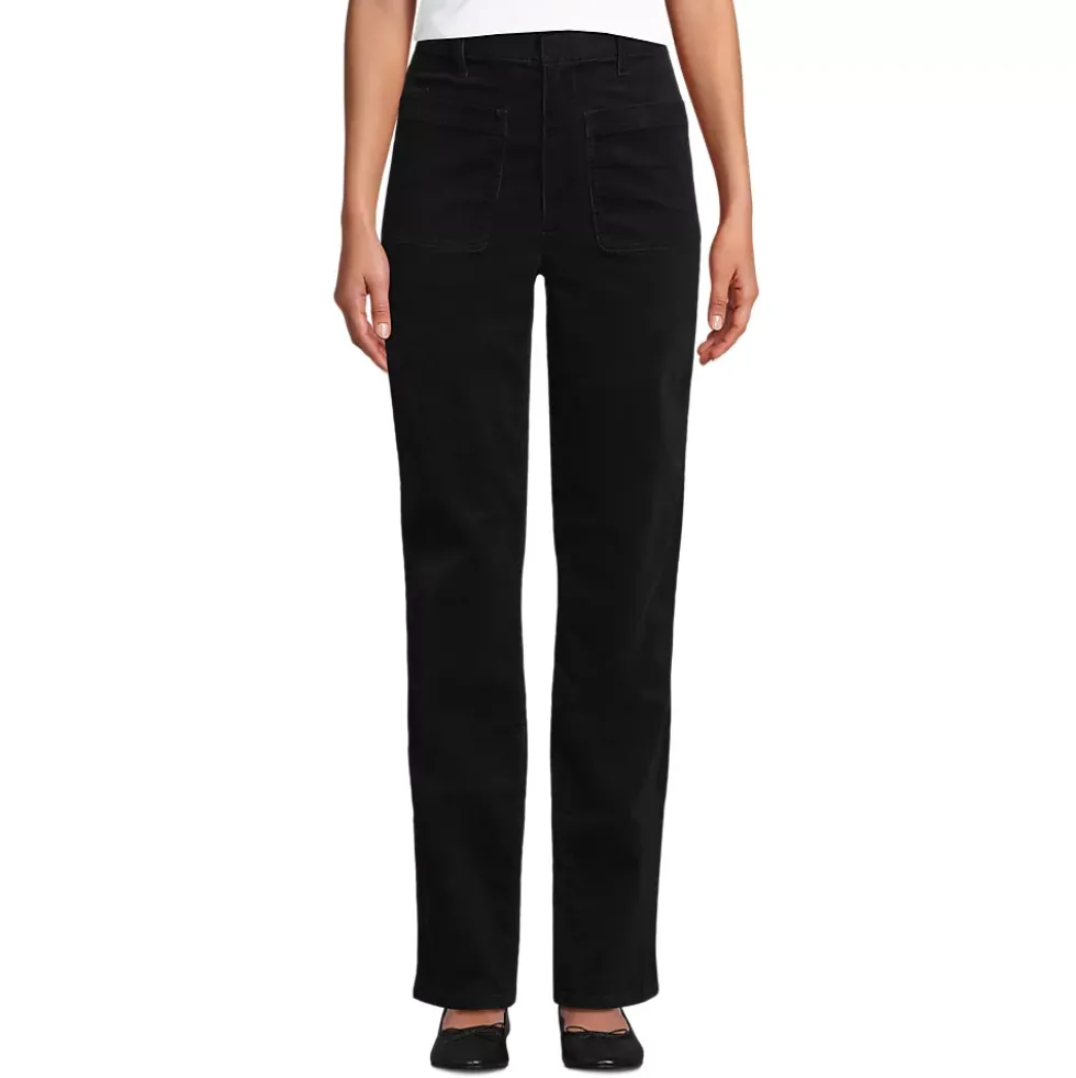 Women's Corduroy High Rise Rail Straight Leg Pants