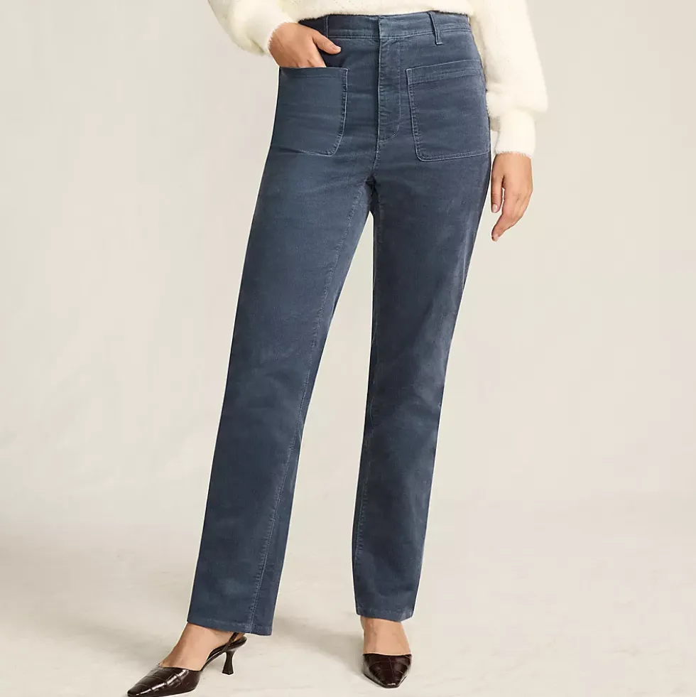 Women's Corduroy High Rise Rail Straight Leg Pants