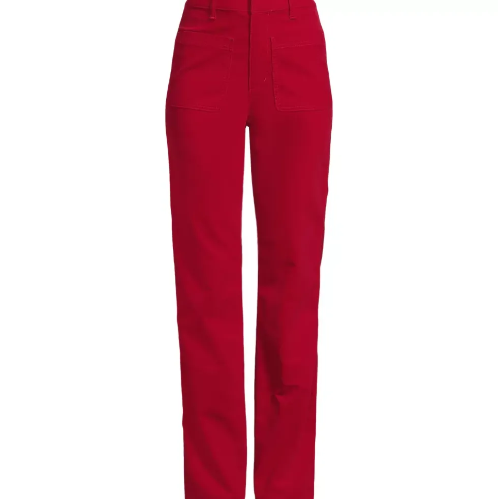 Women's Corduroy High Rise Rail Straight Leg Pants