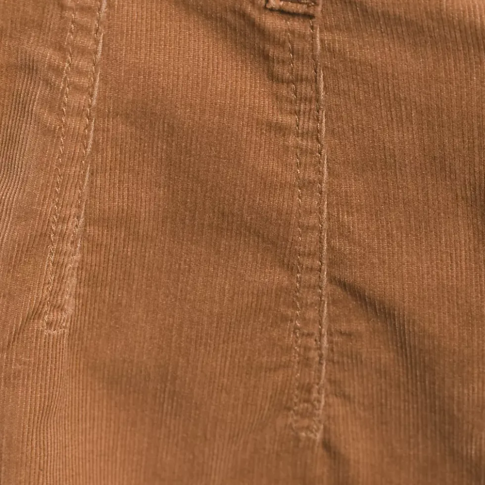 Women's Corduroy High Rise Wide Leg Top Stitch Trousers