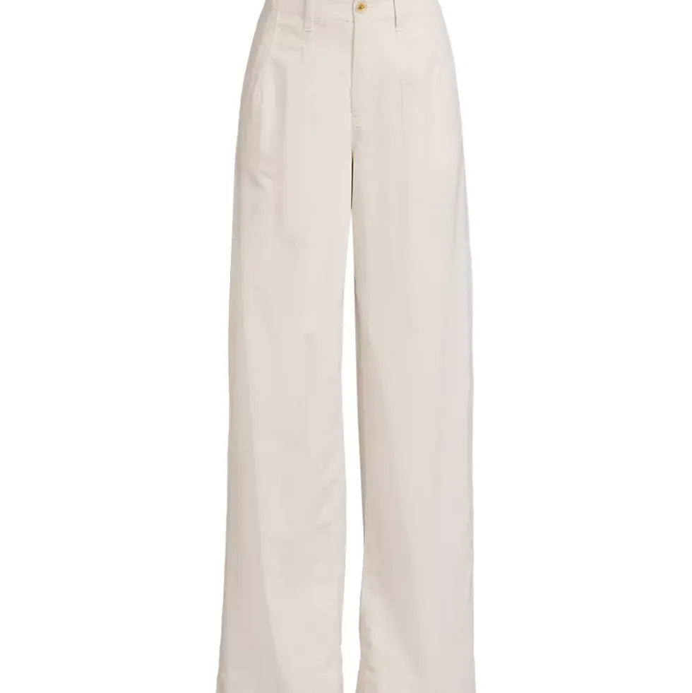 Women's Corduroy High Rise Wide Leg Top Stitch Trousers
