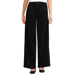 Women's Corduroy High Rise Wide Leg Top Stitch Trousers