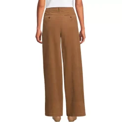Women's Corduroy High Rise Wide Leg Top Stitch Trousers