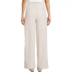 Women's Corduroy High Rise Wide Leg Top Stitch Trousers