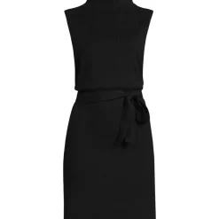 Women's Cotton Blend Short Sleeve Mock Neck Sweater Dress