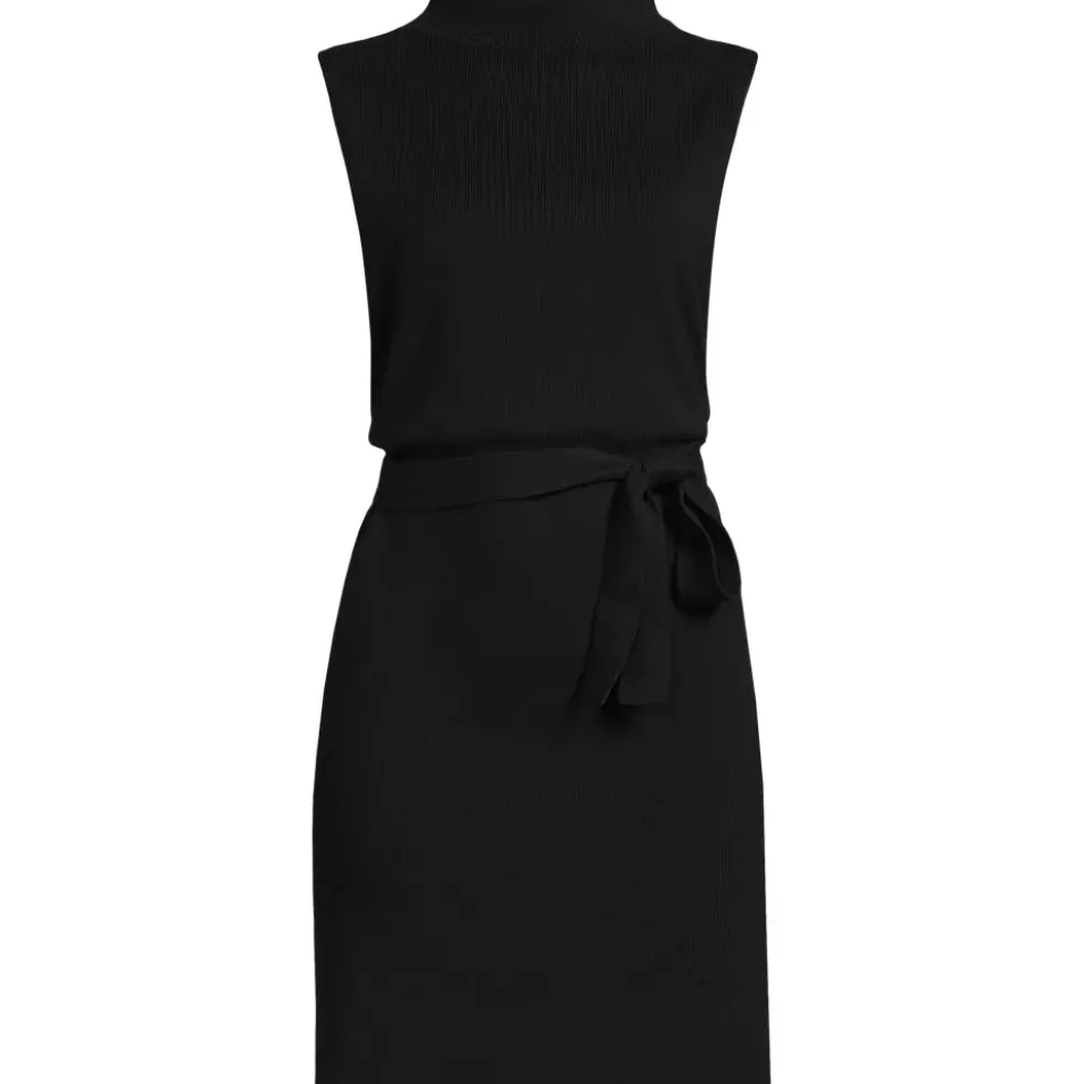 Women's Cotton Blend Short Sleeve Mock Neck Sweater Dress
