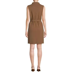 Women's Cotton Blend Short Sleeve Mock Neck Sweater Dress