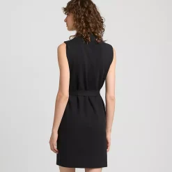 Women's Cotton Blend Short Sleeve Mock Neck Sweater Dress