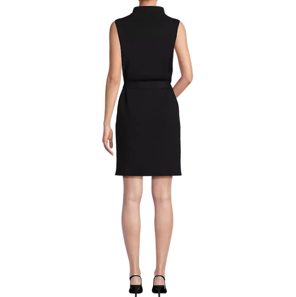 Women's Cotton Blend Short Sleeve Mock Neck Sweater Dress