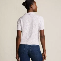 Women's Cotton Blend Short Sleeve Polo Sweater