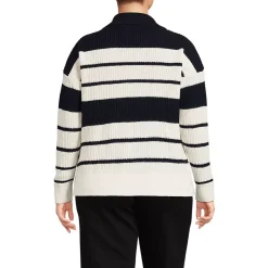 Women's Cotton Boucle Johnny Collar Shaker Pullover