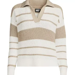 Women's Cotton Boucle Johnny Collar Shaker Pullover
