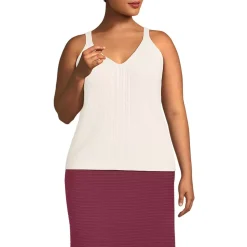 Women's Cotton Cable Vneck Tank Sweater
