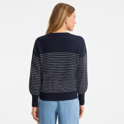 Women's Cotton Drifter Novelty Jacquard Crew Neck Sweater