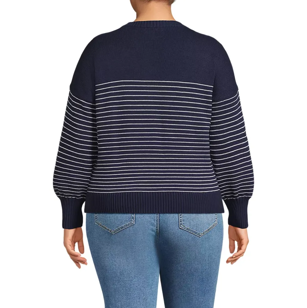 Women's Cotton Drifter Novelty Jacquard Crew Neck Sweater