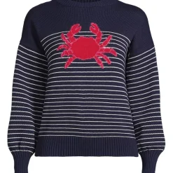 Women's Cotton Drifter Novelty Jacquard Crew Neck Sweater