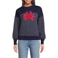 Women's Cotton Drifter Novelty Jacquard Crew Neck Sweater